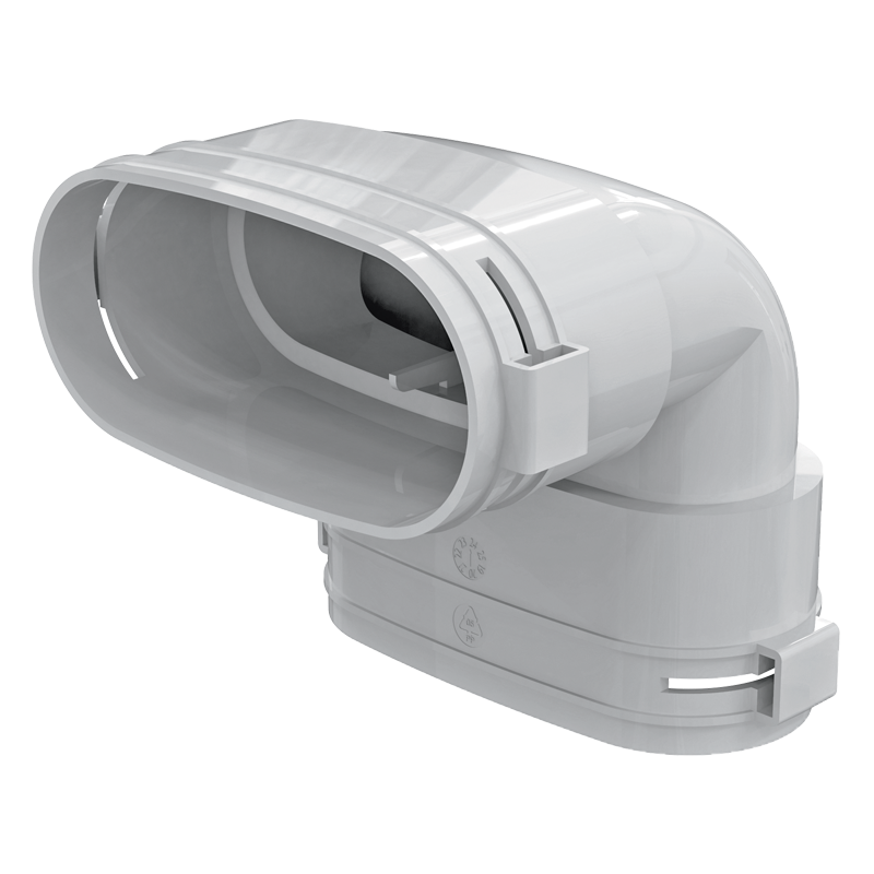 Vertikaalne põlv lapikule torule 117×52mm